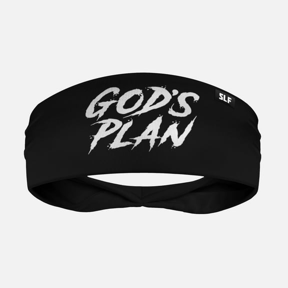 God's Plan Black Headband