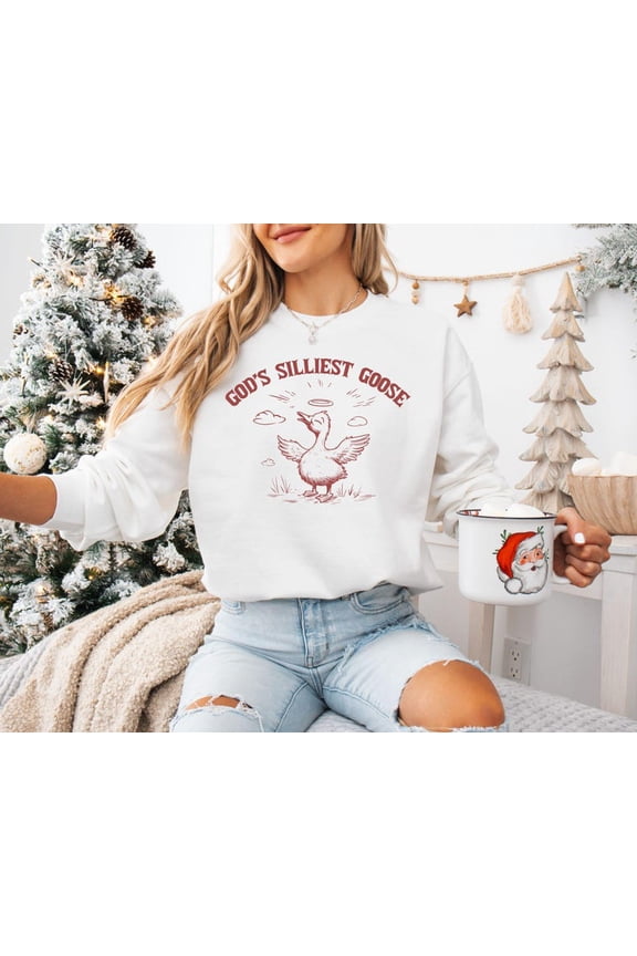 God's Silliest Goose Funny Meme Sweatshirt, Cute Goose T-Shirt, Cute Animal Shirt, Hilarious Bird Tees, Casual Humor T-Shirt, Humorous Shirt