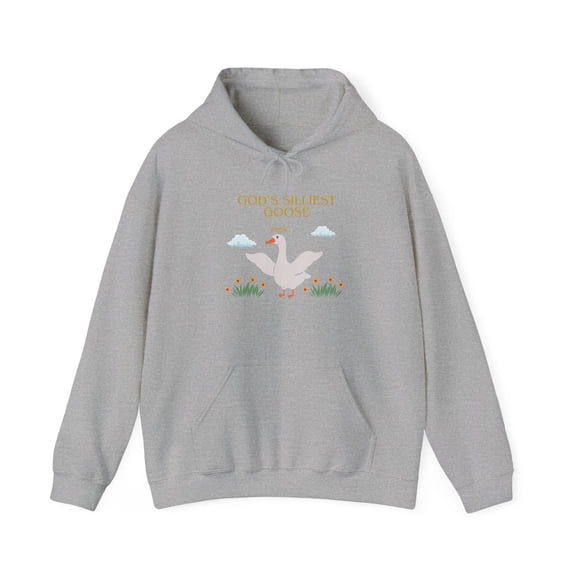 God’s Silliest Goose Hoodie, Funny Meme Hoodie, Cute Goose Hoodie Sport Grey