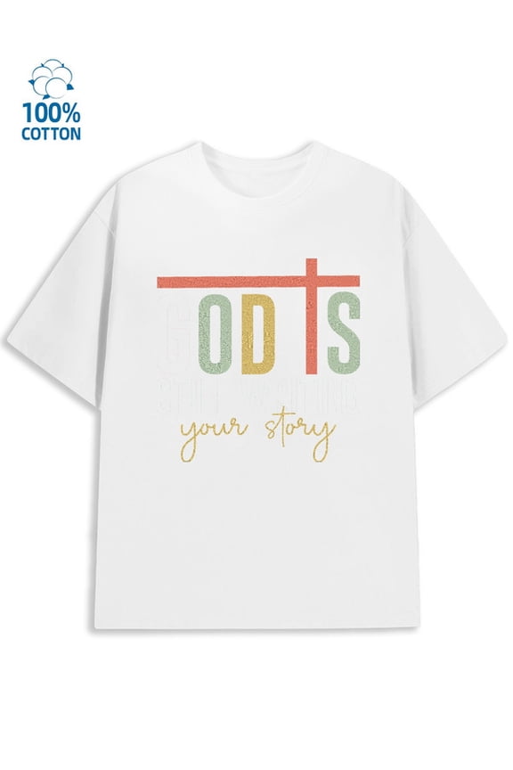 God's Story for men Jesus 180G 100% Cotton white witty Unique Design Unisex Shirt Cotton tshirts Trendy Unisex Shirt Crewneck tshirts Basic Unisex Shirt Short Sleeve tshirts