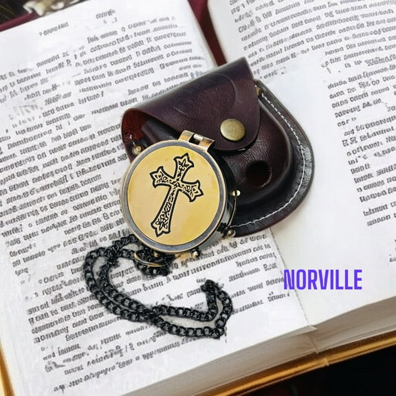 God's Way Engraved Brass Compass With Case, Christian Gift for Boys, Girls, Baptism, Communion