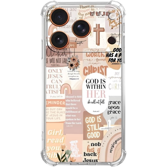 God with Us Case for iPhone 17 Pro,Christian Quote,Trendy Cool Soft TPU Bumper Cover for iPhone 17 Pro
