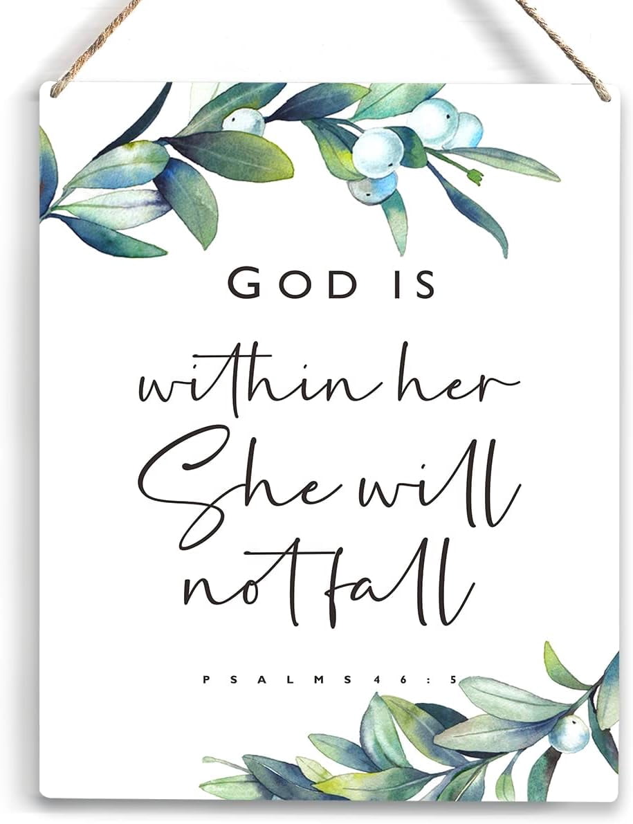 God is within Her She will Not Fall Bible Verse Wood Sign Rustic Psalms ...