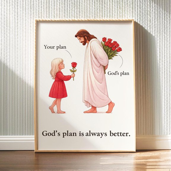 GodS Plan Is Always Better Wall Art Christian Faith Bible Quote Inspirational Religious Poster