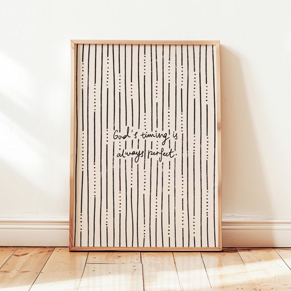Godamp39s Timing Is Perfect Print Retro Positive Poster Christianity Minimalist Wall Decor