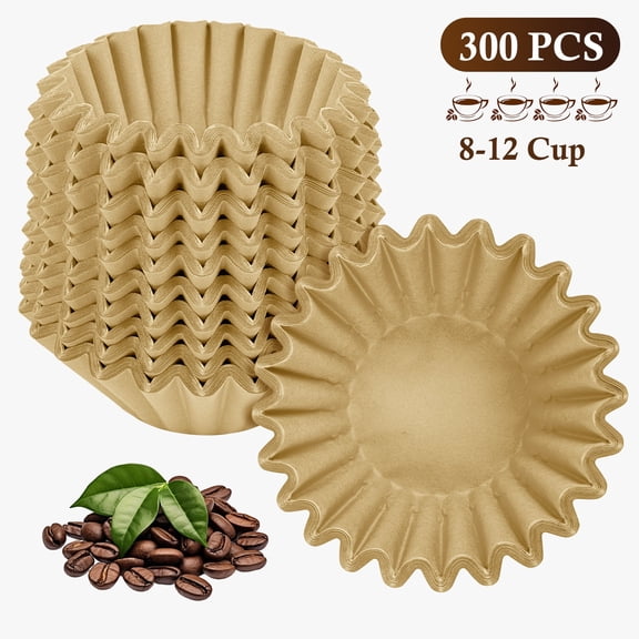 Godance 300PCS Coffee Filters for 8-12 Cup Coffee Makers, Thicken Natural Unbleached Basket Coffee Paper Filter | Disposable Coffee Filters Bulk for Commercial, Home Coffee Maker, Pour Over, Brown