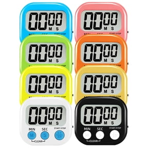 Godance 8 Pack Magnetic Digital Timer - Small Digital Kitchen Timer with Count Down/Up, Strong 4 Magnets & Loud Alarm, Waterproof Kitchen Cooking Timer for Oven Baking, Workout, Classroom, Home