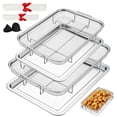 thumbnail image 1 of Godance Air Fryer Basket for Oven, 2 Set Air Fryer Basket and Tray with 60 Parchment Papers and Gloves, Stainless Steel Non-Stick Air Fryer Pan and Crisper Tray for Cooking, Dishwasher Safe, 1 of 8