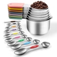 thumbnail image 1 of Godance Magnetic Measuring Cups and Spoons Set Including 7 Stainless Steel Stackable Measuring Cup 8 Double Sided Magnetic Measuring Spoons with 1 Leveler for Dry and Liquid Ingredients(Multicolor), 1 of 9