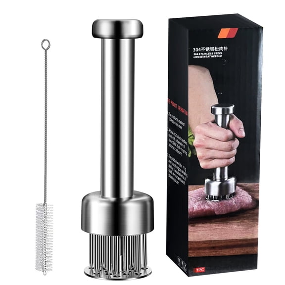 Godance Meat Tenderizer Tool, 304 Stainless Steel Meat Tenderizer Tool with 21 Sharp Needles & Retractable Safety Guard, Meat Tenderizer for Tenderizing Beef, Turkey, Chicken, Steak, Dishwasher Safe