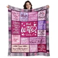 thumbnail image 1 of Godance Mother's Day Gift Blanket for Mom from Daughter Son, 50x60 Inch Soft Flannel Throw Blanket - Romantic Anniversary Blanket for Couch & Bedroom - I Love You Mom Present for Her, Wife (M-Pink), 1 of 7