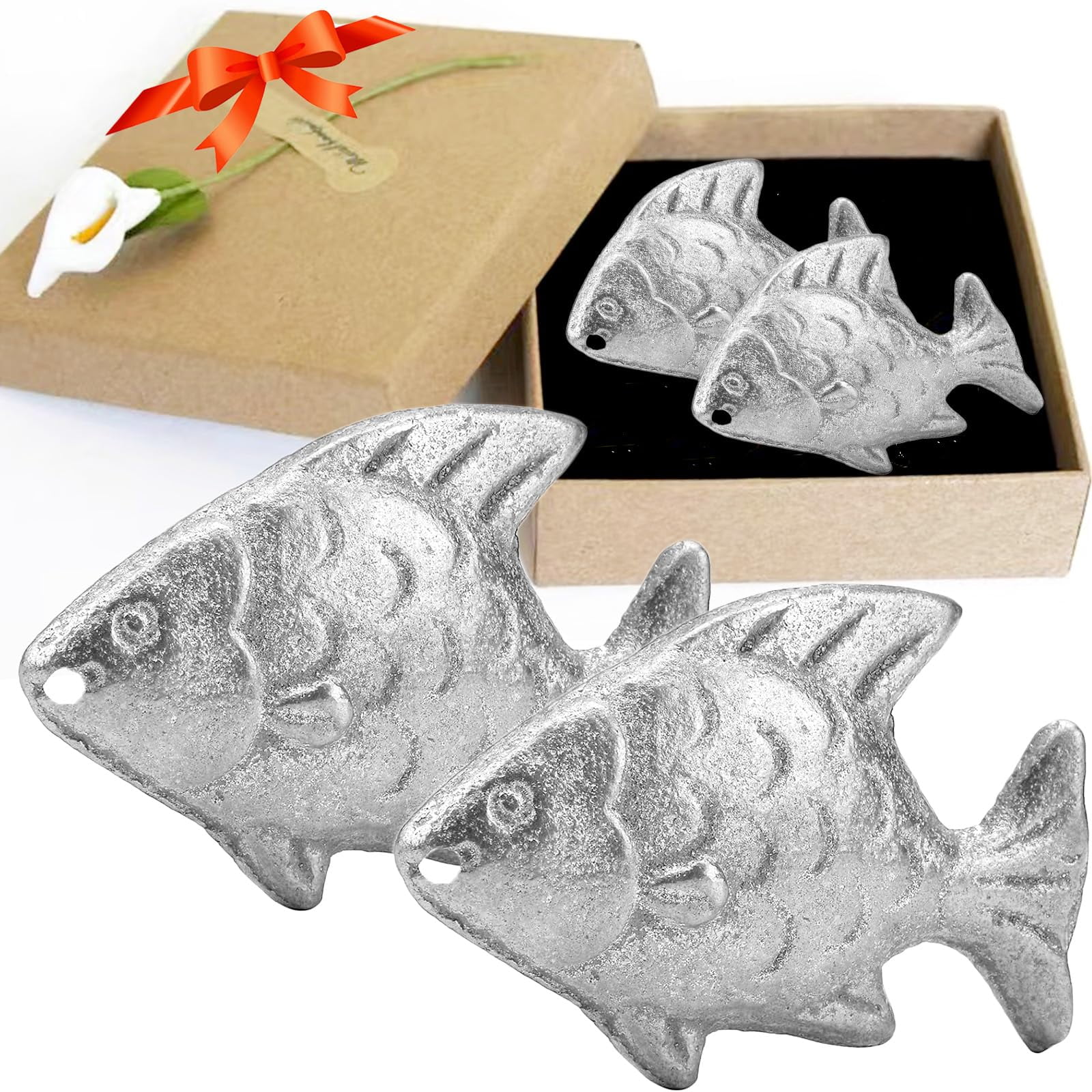 Godboat 2 Pack Iron Fish Cooking Tools, Kitchen Cooking Tools, Natural ...