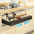 thumbnail image 1 of Godboat Pull Out Cabinet Organizer, Slide Out Drawers for Kitchen Cabinets, (12.4"-20.4"W) Expandable Drawer Organizer for Pots and Pans, Self-Adhesive Under Sink Organizer without Screws, Black, 1 of 12
