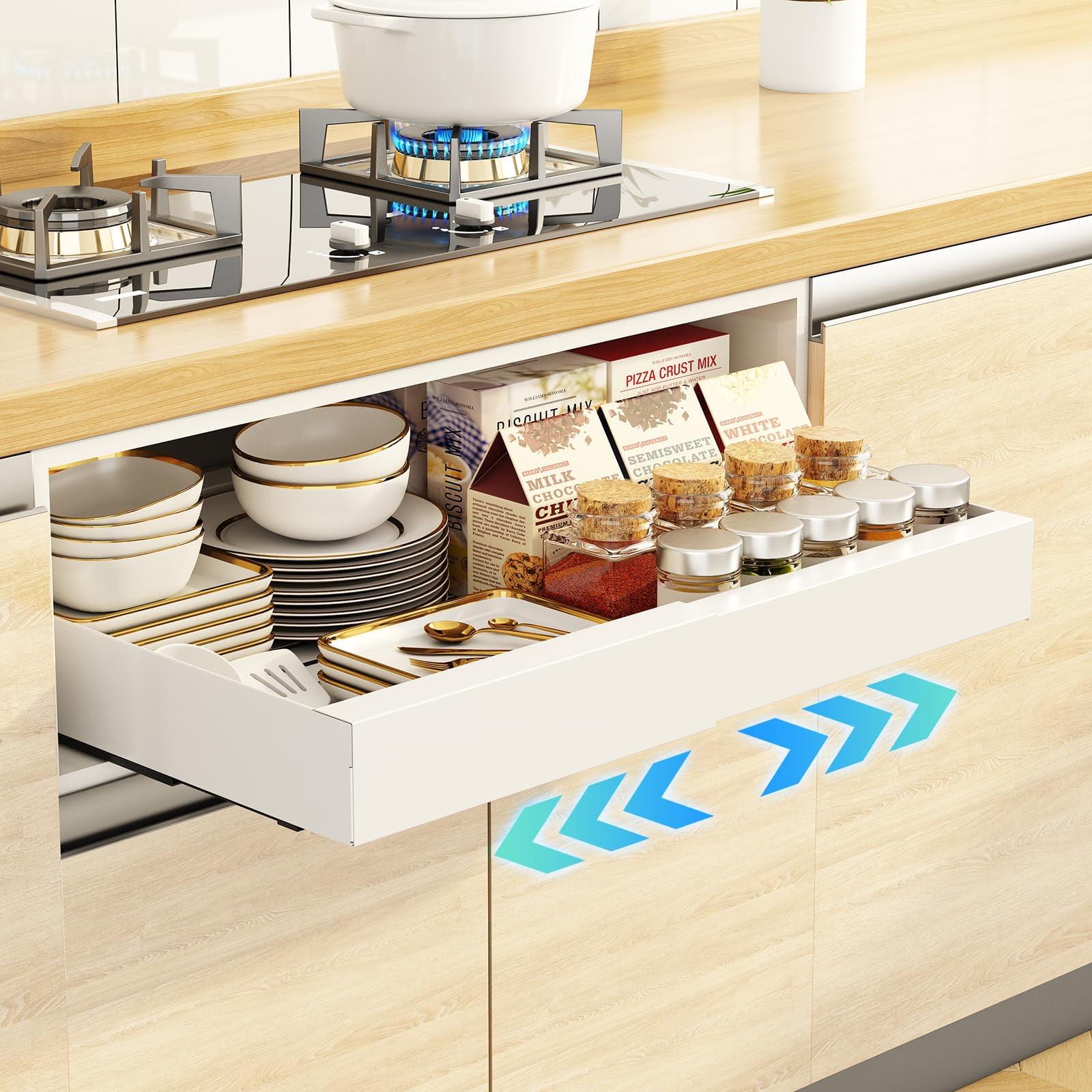White kitchen cabinet organizer discount