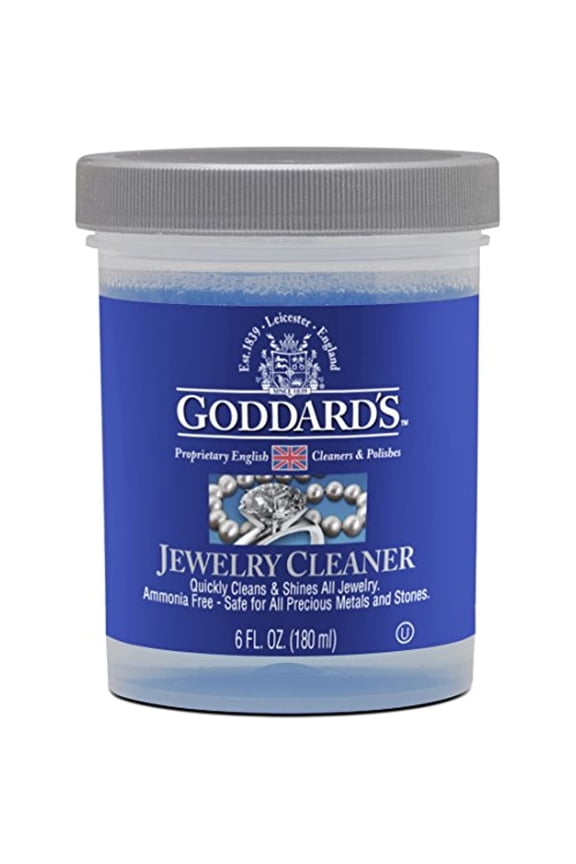 Jewelry Cleaner, Tarnish Remover, Cleaning Solution for Silver, Gold, Diamond, Gemstone Jewelry, Ammonia Free, Includes Brush & Basket, 6 oz