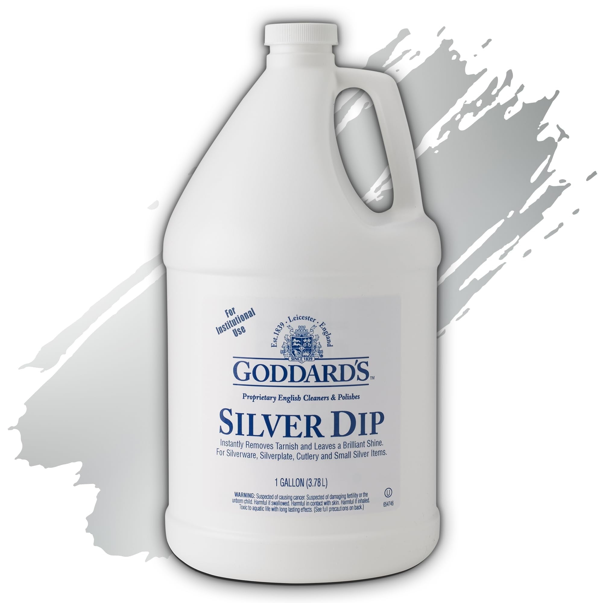 GODDARD'S Goddards Silver Cleaner Dip Silver Jewelry Cleaner Solution for Hard-to-Reach Silverplate, Cutlery & Small Items Professional Use Silver Tarnish Remover Silverware Cleaning Supplies (1 Gal)