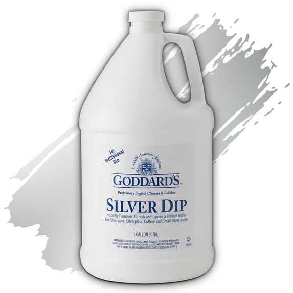 Goddard’s Silver Cleaner Dip – Silver Jewelry Cleaner Solution for Hard-to-Reach Silverplate, Cutlery & Small Items – Professional Use Silver Tarnish Remover – Silverware Cleaning Supplies (1 Gal)