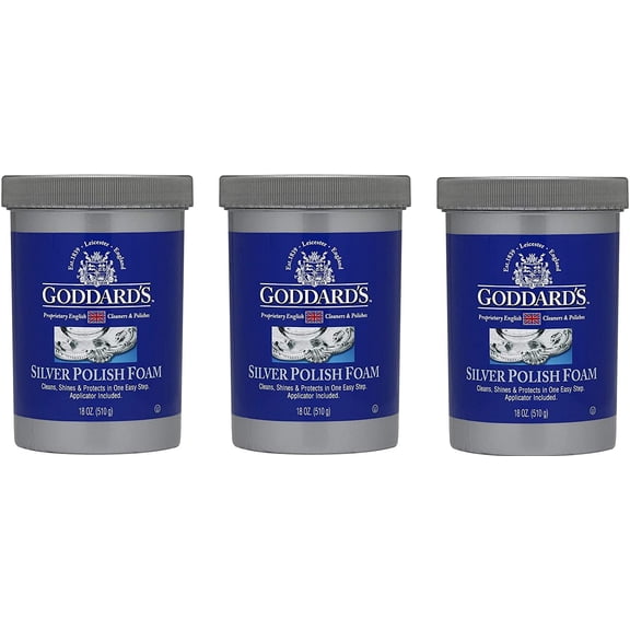 Goddard's Silver Polish, 18 oz - Tarnish Remover with Sponge Applicator 1, hree Pck