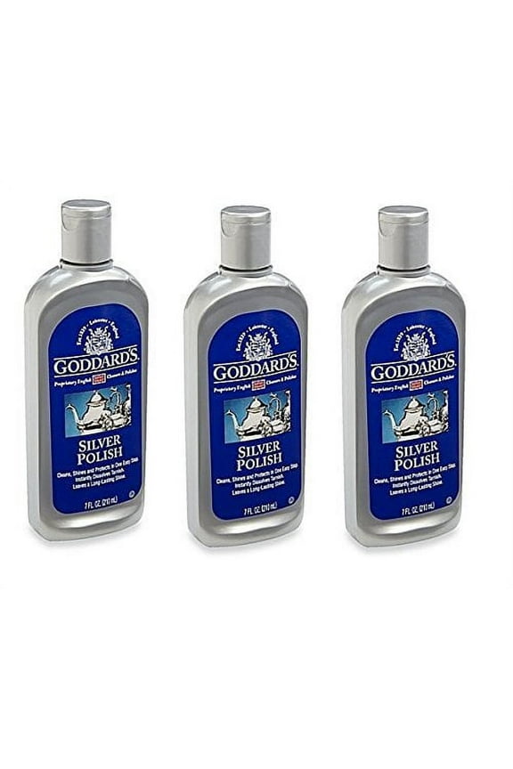 Silver Polish Liquid, 7-oz Tarnish Remover Pack of 3