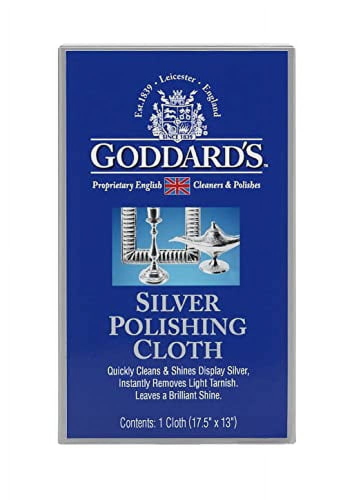 GODDARD'S Goddards Silver Polishing Cloth 100% English Cotton Silver Cleaning Cloth for Dusting & Shining Silverware Gold & Silver Jewelry Polishing Cloths w/Exclusive Anti-Tarnish Age