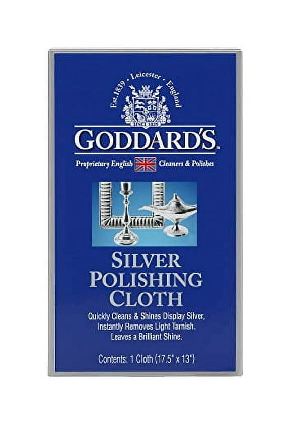 Goddards Silver Polishing Cloth 100% English Cotton Silver Cleaning Cloth for Dusting & Shining Silverware Gold & Silver Jewelry Polishing Cloths w/Exclusive Anti-Tarnish Age