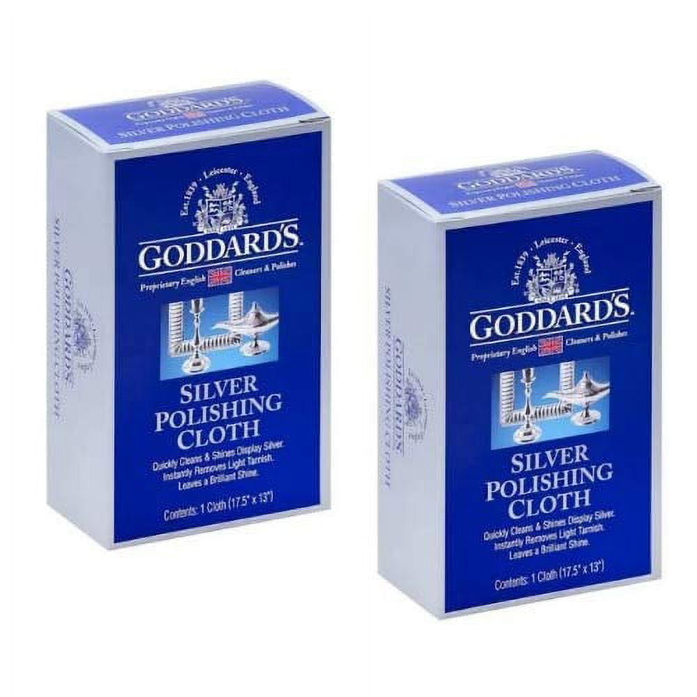 GODDARD'S Goddards Sterling Silver Polishing Cloth for Jewelry 100% English Cotton Silver Cleaning Cloth to Dust & Shine Silver & Gold Jewelry Polishing Cloths w/Exclusive Anti-Tarnish