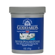 GODDARD'S Goddard’s Silver Polish Foam, Silver Jewelry Cleaner for Antiques, Accessories, Ornaments, Silver Cleaner, Silverware Protection, Tarnish Remover for Sterling Silver Jewelry, Sponge Applicator, 6 oz