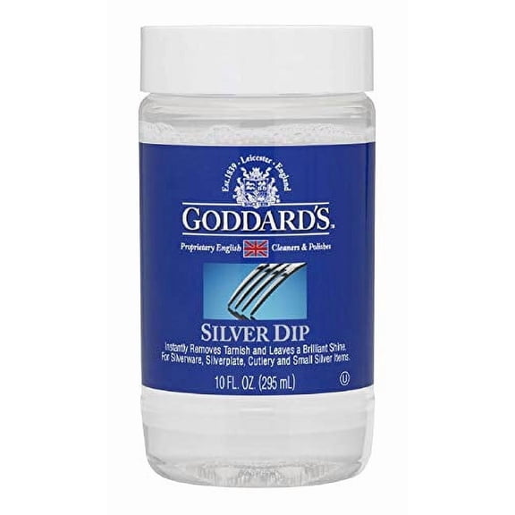 Goddards Silver Cleaner Dip Silver Jewelry Cleaner Solution for Filigree Metalwork & Small Items Professional Use Silver Tarnish Remover Silverware Cleaning Supplies (10 oz)