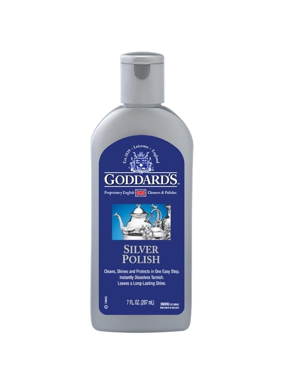 Silver Polish for Sterling Silver and Silver Plate, Liquid Cleaner and Polish for Silver Jewelry, Silverware, and Antiques - All-in-One Tarnish Remover Solution, 7 oz