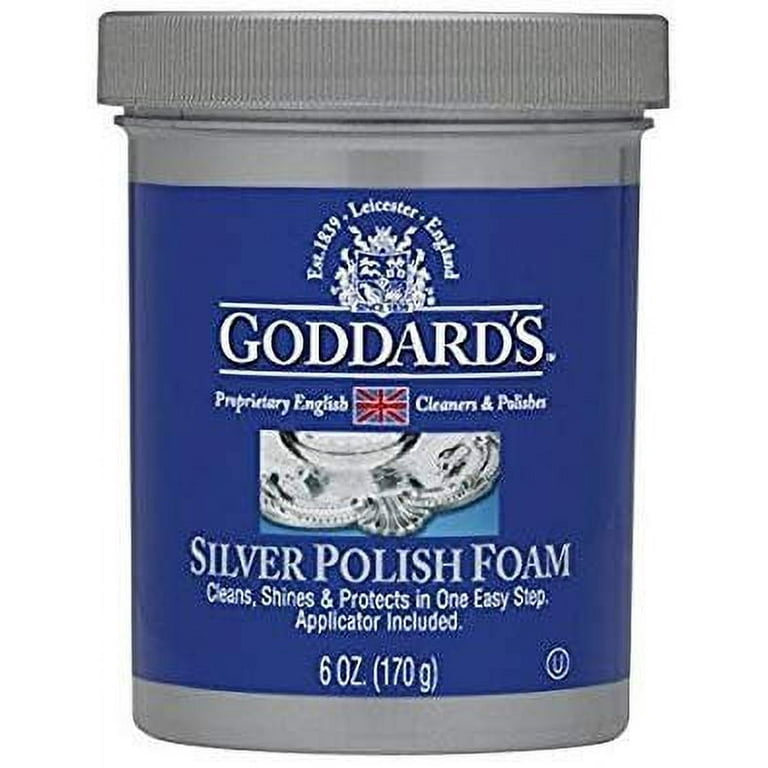 Goddards Silver Polisher - 170g/6 oz. Cleansing Foam with Sponge Applicator  - Tarnish Remover 