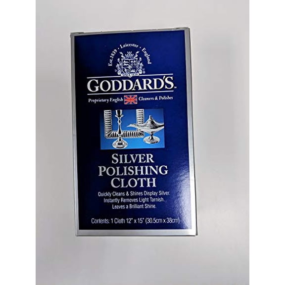 Goddard's Silver Polishing Cloth for Jewelry, Remove Tarnish on Plated or Sterling Silver, Gold, Antiques, and Leaves Tarnish Protection, 1 Cloth