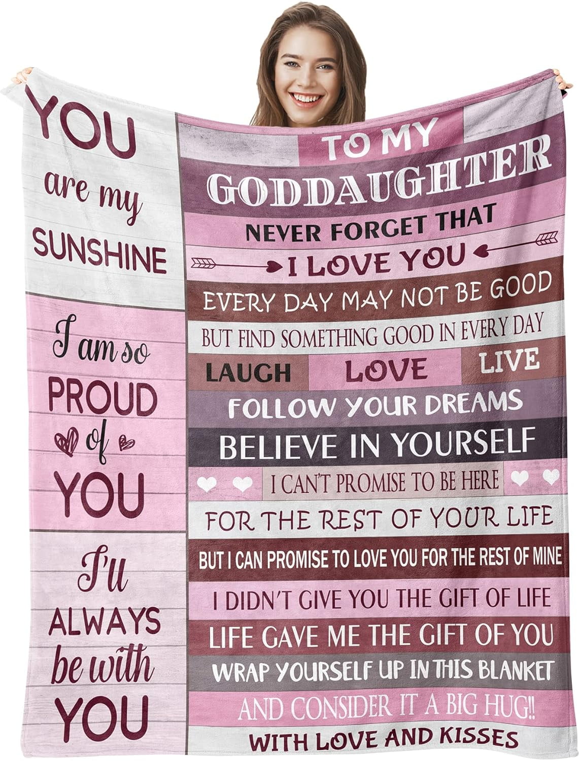 Goddaughter Gifts, Baptism & Birthday Gifts for Girl, God Daughter Gifts from Godmother Blanket Christian Christmas First 1st Communion Confirmation Gifts for Teen Girls Goddaughter Women Blanket