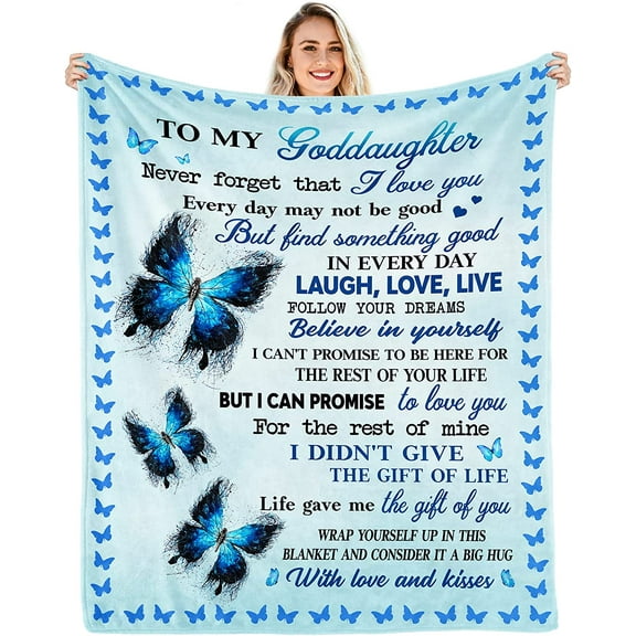 Goddaughter Gifts Blanket from Godmother Birthday Graduation Gifts for Goddaughter Goddaughter Christian Gifts from Godmother Godfather Best Gift for Goddaughter Throw Blanket 60''x50''