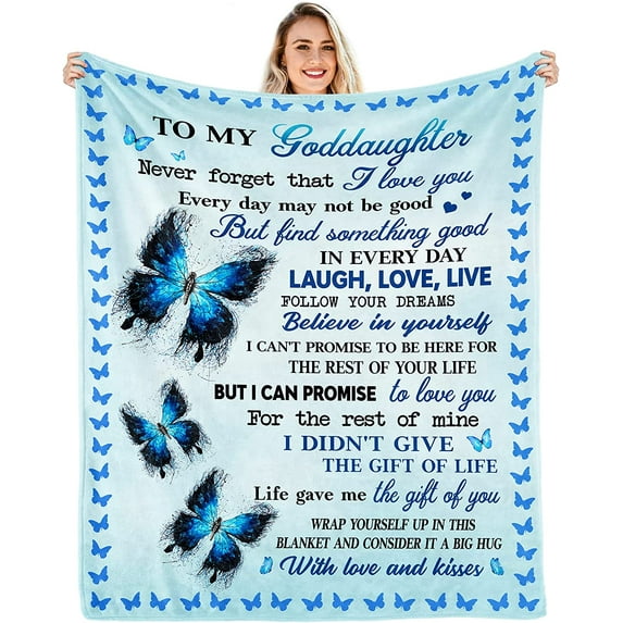Goddaughter Gifts Blanket from Godmother Birthday Graduation Gifts for Goddaughter Goddaughter Christian Gifts from Godmother Godfather Best Gift for Goddaughter Throw Blanket 60''x50''