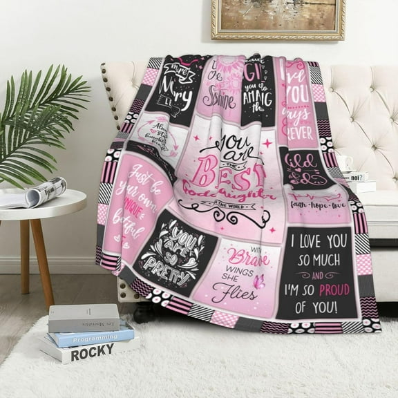 Goddaughter Gifts from Godmother, Birthday Gift for God daughter from Godfather, Goddaughter Baptism Gifts Throw Blanket 60" x 50", First Communion Gifts for Goddaughter, God daughter Graduation Gift