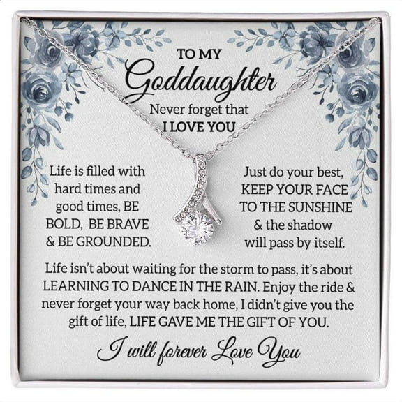 Goddaughter Gifts From Godmother Goddaughter Necklace Goddaughter Birthday Goddaughter Wedding Gift Christmas Gifts, Mother's day Gift Necklace With Meaningful Message Card Inside & Box