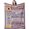thumbnail image 1 of Goddaughter Gifts from Godmother Godfather, Goddaughter Gifts Blanket, Birthday Gifts for Goddaughter, Best Goddaughter Gifts for Girls, to My Goddaughter Graduation Gifts Throw Blanket 60''x50'', 1 of 6