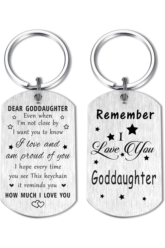 Goddaughter Gifts - I Love You Adult Goddaughter Keychain for Mothers Day Birthday Easter Graduation from Godfather Godmother Godparent