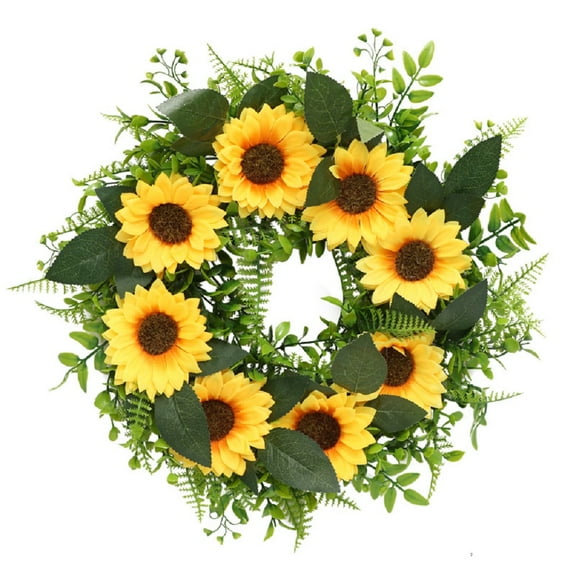 Godder Home Decor Festival Wreaths Sunflower Wreath Pendant Spring Summer Wreaths for Front Door Indoor Outdoor Wall Wedding