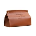 thumbnail image 1 of Godder Leather Tissue Box Rectangular Solid Color Trendy V-Port Organizer Brown*4.7*5.9inch, 1 of 7