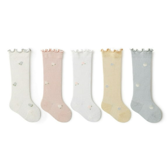 Godderr 0M-3Y Girls Long Socks for Newborn Baby,Toddler Girls Anti-Mosquito Socks,Baby Girls Spring Summer Thin Breathable Socks
