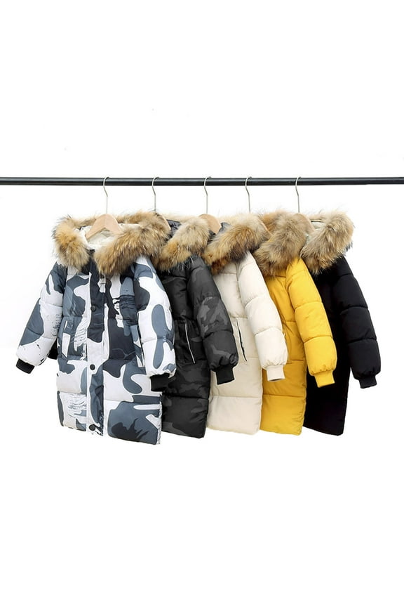 1-10Y Boys Girls Camouflage Winter Cotton Coats,Toddler Winter Coats,Kids Thickened Warm Cotton Jacket,Button Jacket Cotton Jacket,Zipper Button Warm Cotton Coats