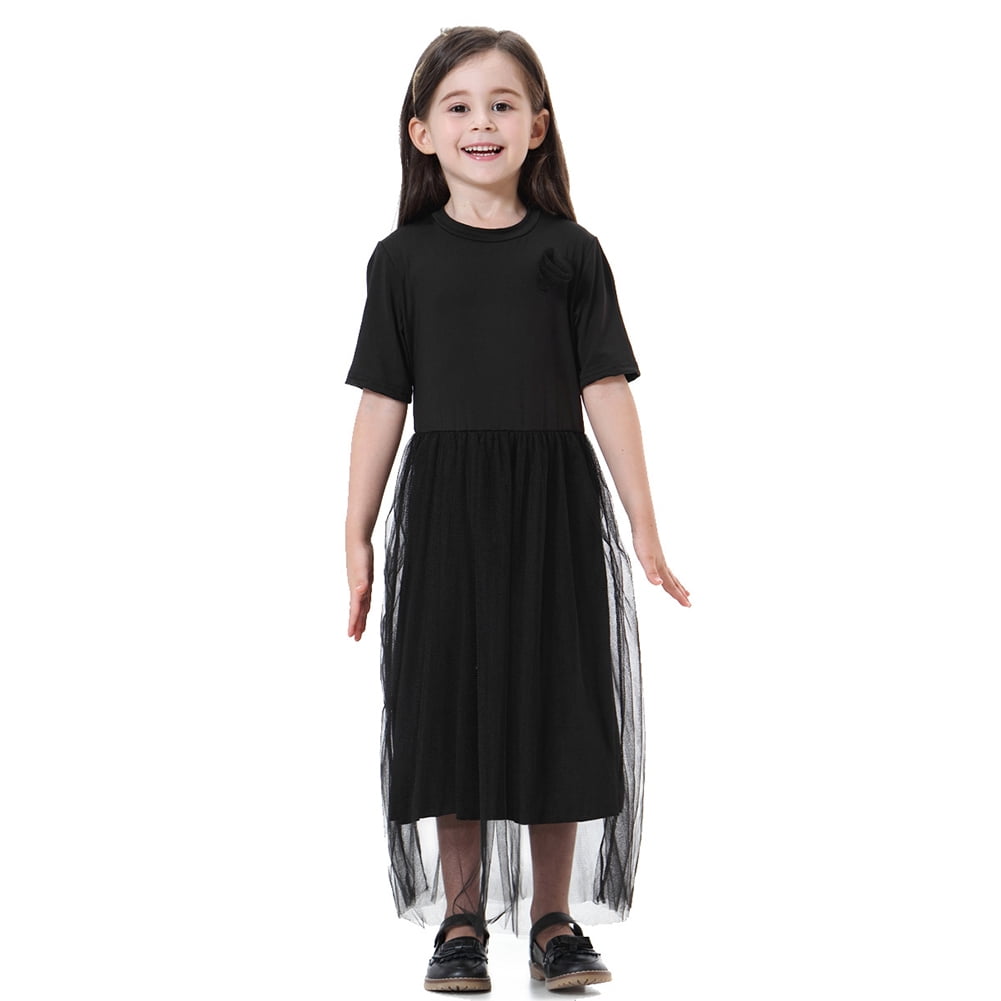 Qudderr 1-12 Years Girls Crewneck Dress for Kids Toddler