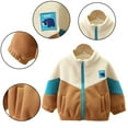 thumbnail image 1 of Godderr 1-5T Newborn Toddler Boys Lapel Fleece Coats Soft Padded Cotton Jacket Baby Casual Zipper Fall Winter Outerwear Tops, 1 of 9