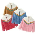 thumbnail image 1 of Godderr 1-7Y Baby Toddler Fleece Jacket for Kids Boys Girls Winter Coat Zip Warm Sweater Outwears Autumn Winter Rainbow Casual Coat Comfortable Jacket, 1 of 4