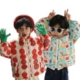 thumbnail image 1 of Godderr 1-7Y Girls Boys Cartoon Down Cotton Outwears Jackets Printed Ticken Coats Winter Fall Puffer Down Jackets with Pockets for Baby Toddler Kids, 1 of 9