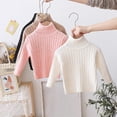 thumbnail image 1 of Godderr 1-7Y Girls Boys High-Necked Pullover Sweater Fall Winter Knitwear Solid Color Knit Sweater for Baby Toddler Kids, 1 of 7