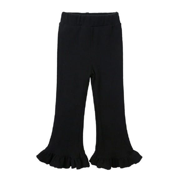 Godderr 12M-8Y Toddler Girls Flare Pants Newborn Stretchy Flare Pants with Kids Cotton Blend Solid Color Spring and Autumn Leggings Pants