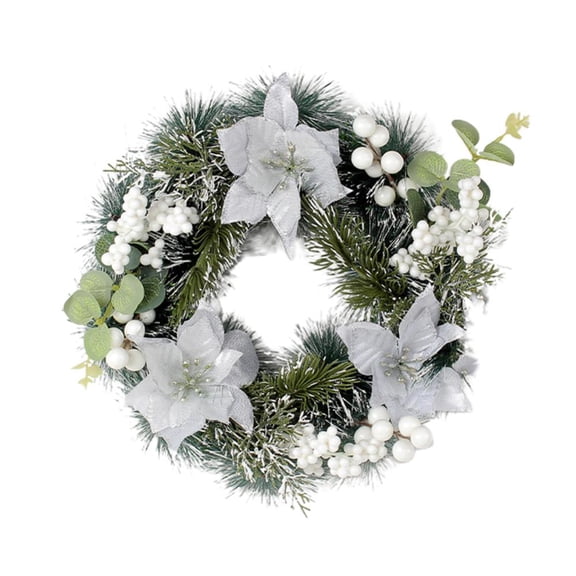Godderr 1PCS 11.8inch Simulation Pine Cone Wreath Christmas Door Hanging Holiday Pine Needles Wreath Decoration Christmas Dead Branch Rattan Circle Jewelry
