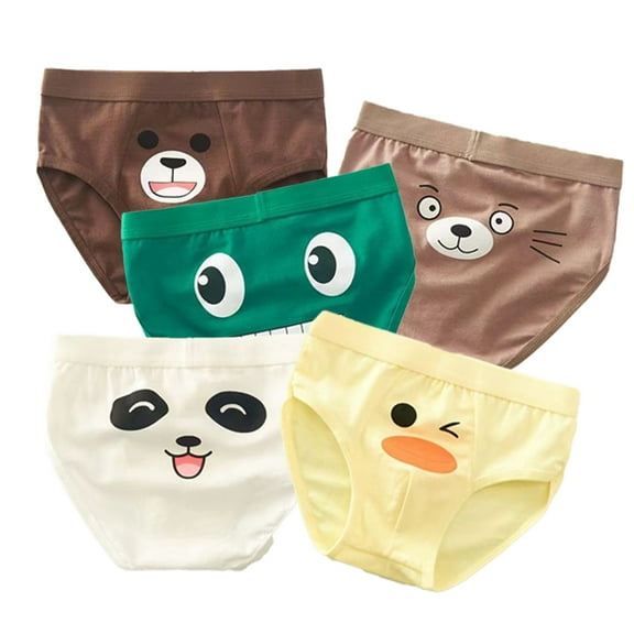 Godderr 2-16 Years Boys 4PCS Underwear Boxer Briefs for Baby Kids,Cotton Cartoon Print Shorts,Toddler Boys Underwear Briefs